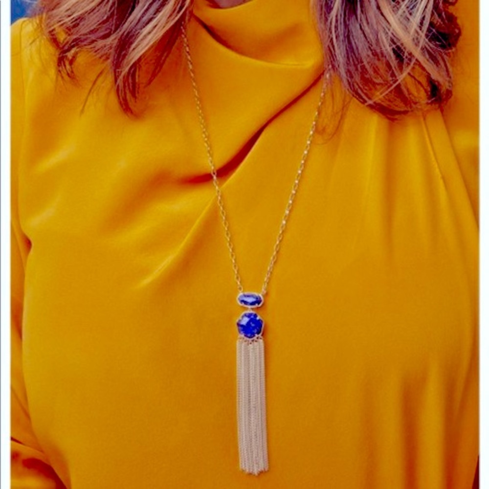 KENDRA SCOTT Blue Lapis & Silver tone Pendant Necklace